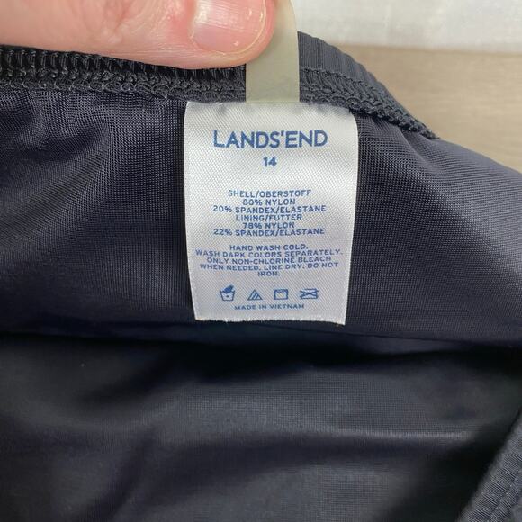 Lands End Black Tummy Control High Waisted Swim Skirt Sz.14 - Picture 9 of 12